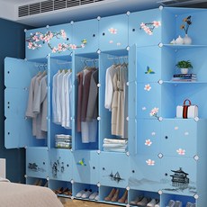 가팡 가벼운 인테리어 조립식 옷장, 블루 T