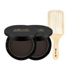 RiRe 快速氣墊遮髮餅 2入+木質氣墊梳, Natural Brown, 1組