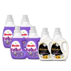 MiLK Cotton Shesler洗衣精 迷迭香 650ml 4瓶+香氛柔軟精 爽身粉香 650ml 2瓶, 1組