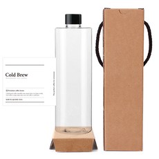 ACL500 透明PET瓶 500ml + 黑色瓶蓋 + 經典冷萃瓶身標籤貼紙 + 盒子, 10套