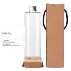 透明PET水瓶 ACL500 500ml+蓋子 銀色+經典款標籤貼+包裝提盒, 10組