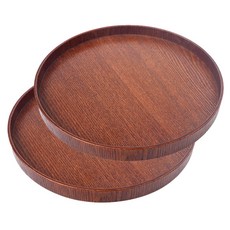 Block Mart 原木圓形託盤 2入, 棕色