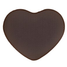 愛心造型貓咪防落砂墊, 棕色的
