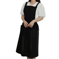 hansday 亞麻連身圍裙, 黑色的, 1個