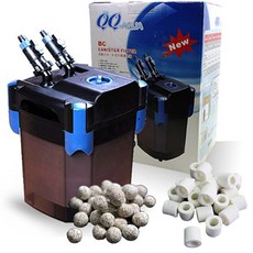 QQ外部過濾器 BC-1500+吸管球過濾材 3L+環狀過濾材 4L組, 16W, 1組