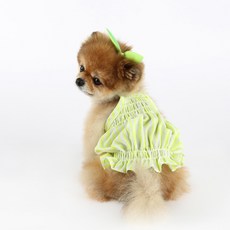 ITS DOG 棒棒糖荷葉邊狗狗背心, 黃色