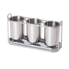 GALLEON 3格不鏽鋼餐具筒, 單一顏色, 1個