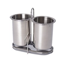 GALLEON 全不鏽鋼雙格餐具筒, 單一顏色, 1個