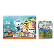 1977 ATTO Octonut海洋探險貼紙填色寫生本+鋒利彩色鉛筆12色套組, 255*370mm, 15張