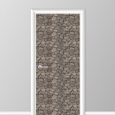 유니크만능시트벽지 붙혔다 떼었다 가능 현관문 시트 2p, 패턴 리얼스톤 그레이