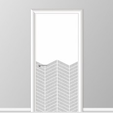 유니크만능시트벽지 붙혔다 떼었다 가능 현관문 시트 2p, 해링본스톤그레이