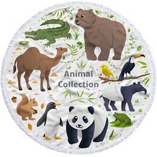 콩 K Items 動物園圓形海灘巾 B款, 6, 1個