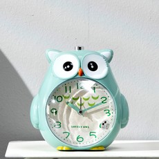 HC CLOCK 貓頭鷹貪睡鬧鐘桌鐘, 薄荷綠