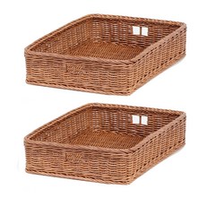 低款長方形藤編籃 F703, 單一顏色, 2個