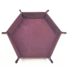 Kong K Items 絲絨皮革六角折疊式多用途托盤, 勃根地紅