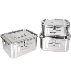 Kitchen-Art 泡菜專用不鏽鋼保鮮盒組 L號 8L+M號 5L+S號 3L, 1組