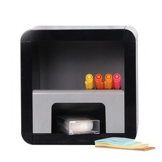 큐빅스 미니 ABS 컬러 펜꽂이, 블랙 + 그레이, 1개