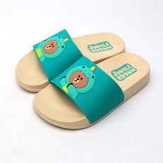 Line Friends兒童款叢林布朗恐龍軟底拖鞋