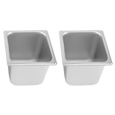 營業用方形不鏽鋼調理盆, 2入