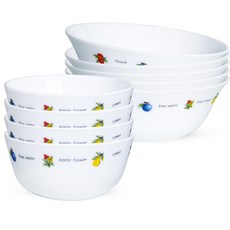 Bormioli Rocco Bachile Primavera 4人飯碗大碗組, 混合顏色, 飯碗 4p + 大碗 4p, 8個