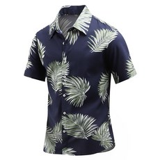 DAKUANG 男款棕櫚葉印花短袖襯衫 C06D14_sp2092