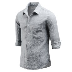 DAKUANG 男款亞麻7分袖襯衫 C06D14_ss2098