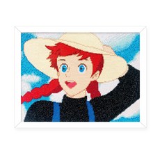 KMELLIE 紅髮安妮 畫框 DIY 鑽石畫套組 40 x 30 cm, 風的季節, 1套