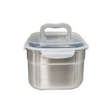 ALL POOM LoCK 手提式方形密封保鮮盒 2號 淺灰色, 5.9L, 1個