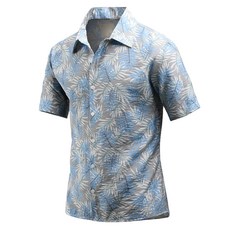 DAKUANG 男款棕櫚葉印花短袖襯衫 C06D14_sp2090