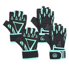 브이두른 남녀공용 스트랩 헬스장갑 V5610 2세트, 그린