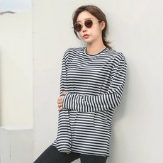 TUBE TREE 女款寬鬆Oversize條紋防磨衣上衣 B6210, 白色