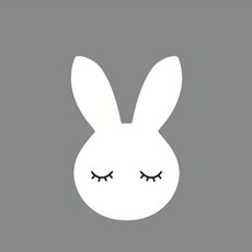 BEASOL 原木室內裝飾品壁貼, 閉眼兔子