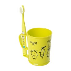 加寬兒童初中刷牙杯套組青檸 8-11 歲, 1組