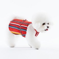 Sniff's friends 寵物條紋細肩帶洋裝, 紅色