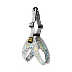 Needs the Pet. Easy Pattern 狗狗胸背帶, 藍色花朵