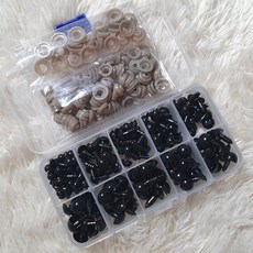編織用螺絲型娃娃眼睛 142p + 收納盒套組, 1套, 混合顏色