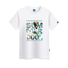 진마니아 남녀공용 썸머쿨 라운드 빅사이즈 반팔티 TS-220