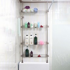 真生活 浴缸上方不鏽鋼600 4層置物架, 混色, 1個