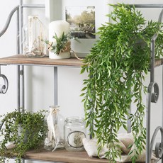 聖誕節金色綠色人造花 灰色懸掛花盆 Smile Lux 60cm, 混色, 1個