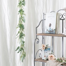 聖誕節金色人造花銀色小球混合花環 180cm, 混色, 1個