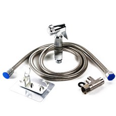 馬桶沖洗器組 合金噴槍+金屬軟管+T閥+支架, 1套