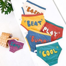 2sbuck 女孩英文字樣棉質三角內褲6入組