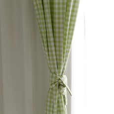 BYAMI 格紋兒童房窗簾, 橄欖綠