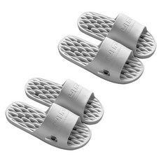 블럭마트 소프트 물빠짐 욕실화, 그레이, 2개