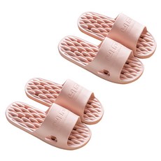 블럭마트 소프트 물빠짐 욕실화, 핑크, 2개
