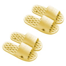 Block mart 居家浴室拖鞋, 黃色, 2組