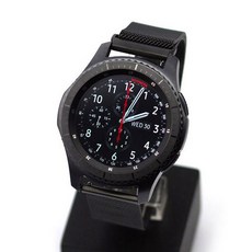 Galaxy Frontier/Gear S3/Watch 3 22mm 經典錶帶 GS3M13 (相容45/46mm) + 錶耳針 2入 + 更換工具, 磁吸黑, 1套
