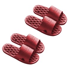 블럭마트 소프트 물빠짐 욕실화, 레드, 2개