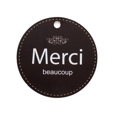 禮品包裝 Merci 圓形吊牌, 單一顏色, 120個