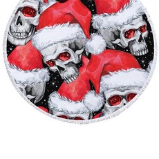 콩 K Items 骷髏圓形沙灘巾 A款, 4, 1個